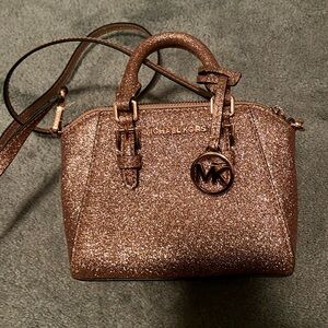 Michael Kors Rose Gold Glitter Crossbody NWOT